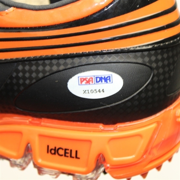 Rickie Fowler Signed PUMA Squill Soft Spike Orange/Black Golf Shoe PSA/DNA #X10544
