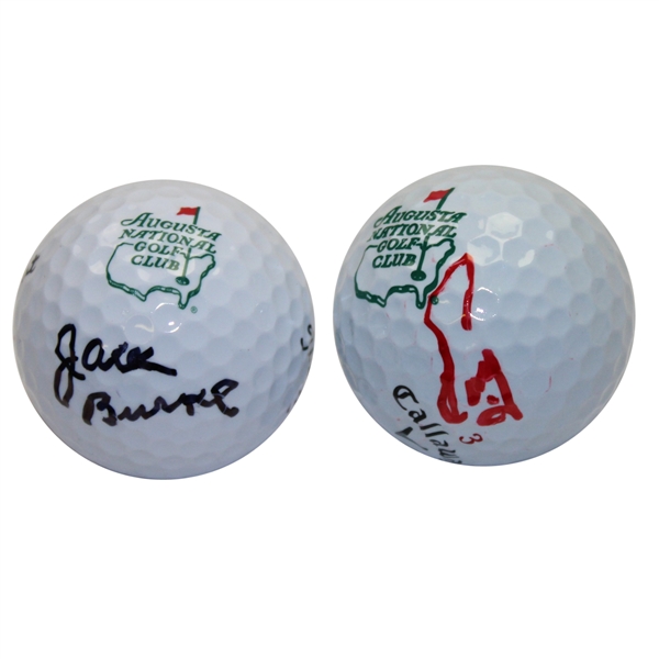 Fuzzy Zoeller & Jack Burke Signed Augusta National Logo Golf Balls JSA ALOA