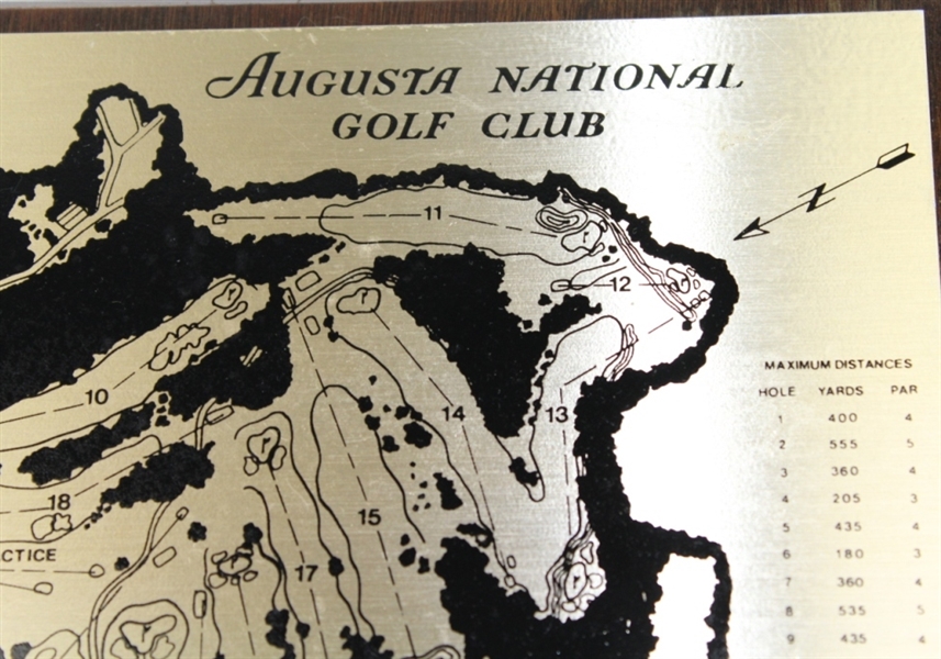 Classic Augusta National Golf Club Mounted Course Depiction with Par 3 Course