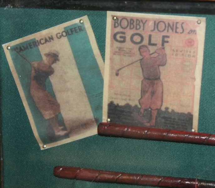 'History of Golf' Presentation Piece - Tees, Balls, Clubs, Books, etc.