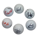 Lot of Six Signed Golf Balls - Mahan, Horshel, English, Snedeker, Woodland, & Hoffman JSA ALOA