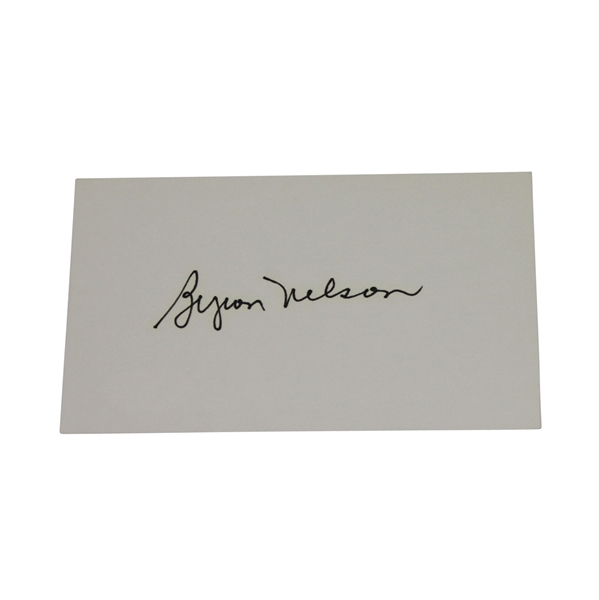 Byron Nelson Signed Index Card JSA #L37064