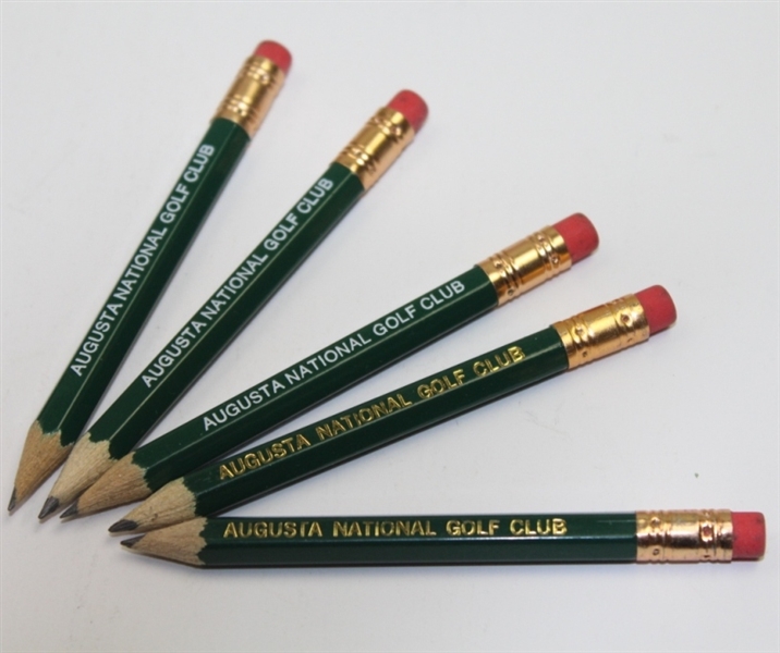 Lot of Five Augusta National Pencils with Three Augusta National Scorecards