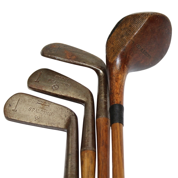 Vintage Set of Spalding Junior Clubs - Wood with Smooth Face Irons