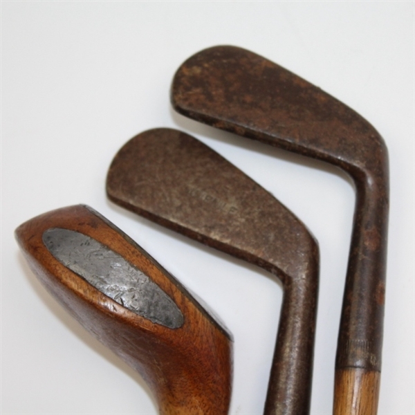 Vintage Set of Juvenile Golf Clubs - Wood with Two Irons