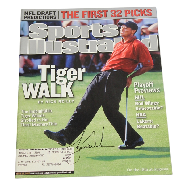 Tiger Woods Signed Sports Illustrated Magazine 4/22/2002 JSA ALOA