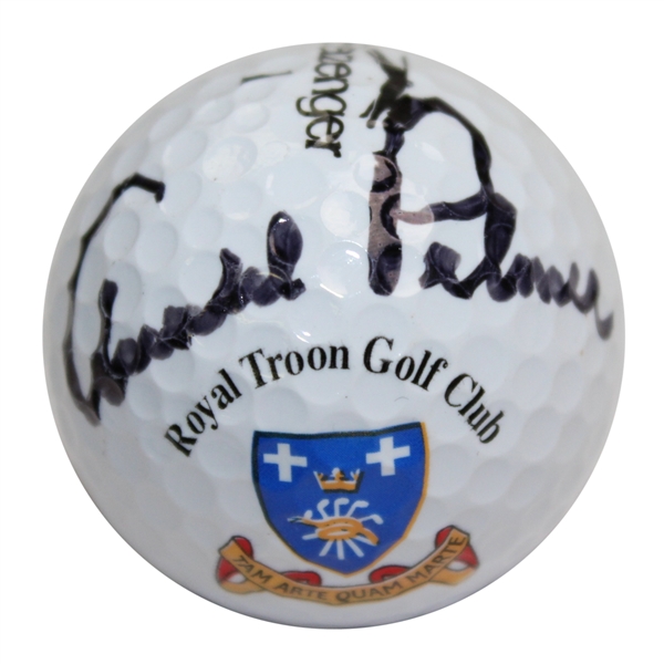 Arnold Palmer Signed Royal Troon GC Logo Golf Ball-Site of 1962 British Open Win!