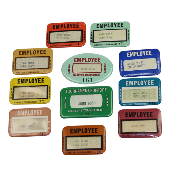 Lot of Eleven Masters Employee Badges - From 1960's to 1980's