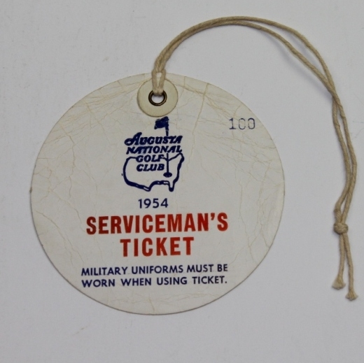 1954 Masters Third Round Serviceman's Ticket #100 - Sam Snead Winner