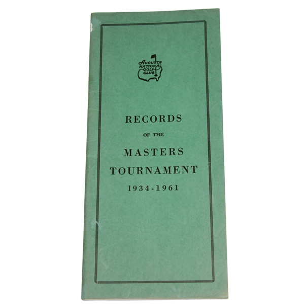 1962 Augusta National Masters Scoring Records & Statistics Booklet - 1934-1961