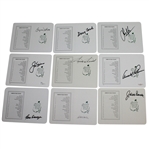 Lot of 9 Signed Augusta National  Champs Scorecards Sarazen,Snead, Nelson,  Nicklaus,Palmer, Etc. 