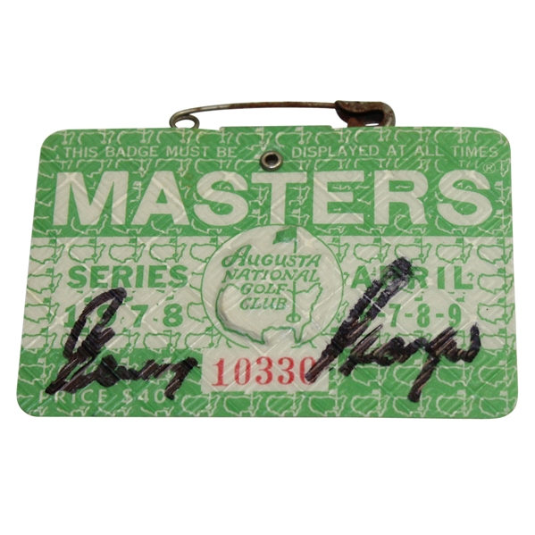 Gary Player Signed 1978 Masters Badge #10330 JSA ALOA