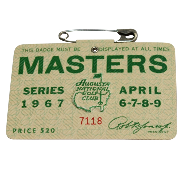 1967 Masters Tournament Badge - #7118