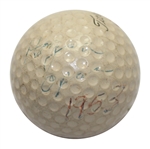 Ben Hogan 1953 US Open @ Oakmont Championship Used Titleist Golf Ball-Gifted To Ralph Hutchison