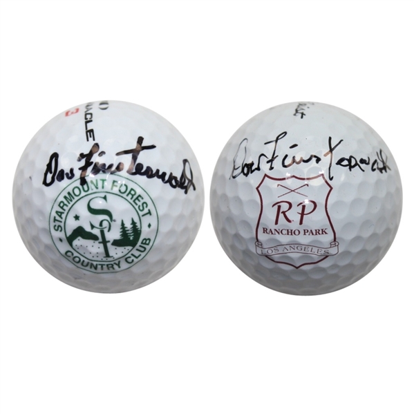 Dow Finsterwald Signed Starmont Forest & Rancho Park Logo Golf Balls JSA COA