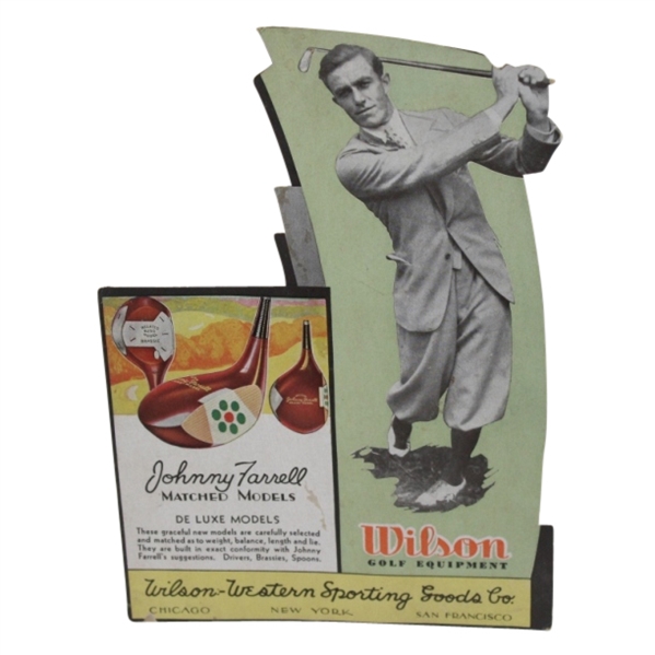 Johnny Farrell Wilson Golf Equipment Matched Models Advertising Stand-Up