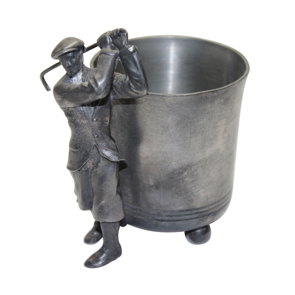 Post Swing Figural Male Golfer with Cup