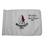 Tom Watson Signed Muirfield (Site 1980 Brit. Open Win) Embroidered Flag W/Notation- JSA COA