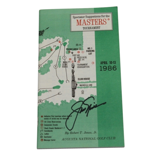 Jack Nicklaus Signed 1986 Masters Spectator Guide JSA COA