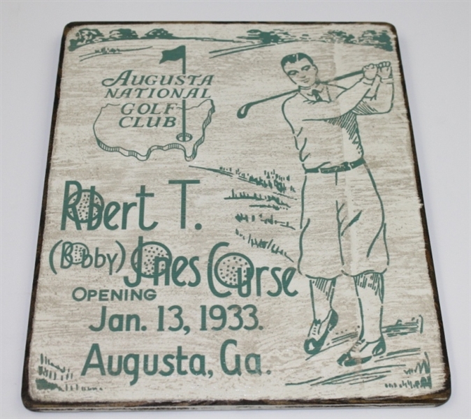 Bobby Jones Wooden Sign 1933 Course Opening