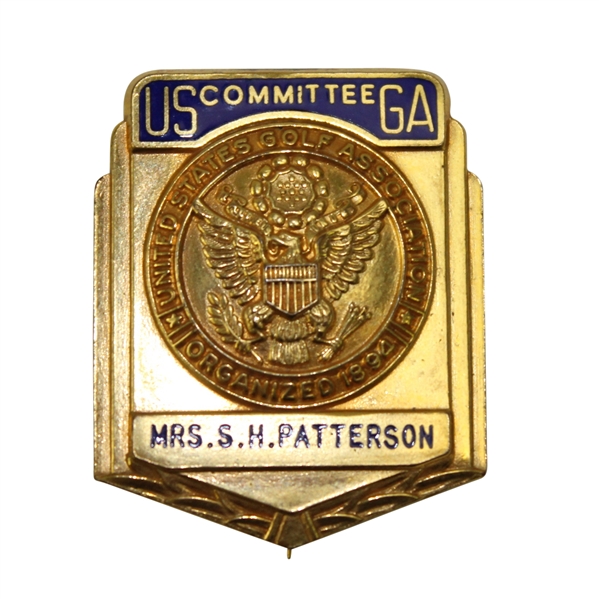 USGA Committee Badge Issued to Mrs. S.H. Patterson
