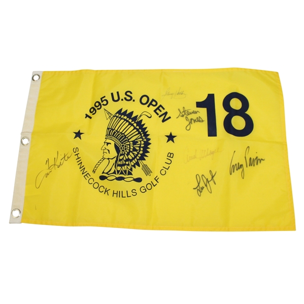 Multi-Signed 1995 US Open at Shinnecock Hills GC Flag Signed by Winner Corey Pavin JSA ALOA