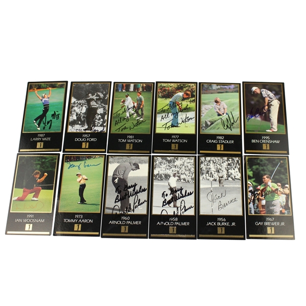 Lot of 12 Signed G.S.V. Golf Cards - Palmer, Watson, & others JSA ALOA