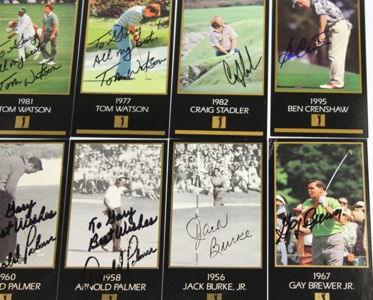 Lot of 12 Signed G.S.V. Golf Cards - Palmer, Watson, & others JSA ALOA