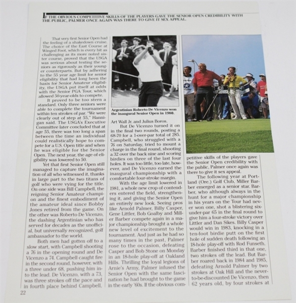 Arnold Palmer Signed Raising Putter Magazine Page JSA #P36778
