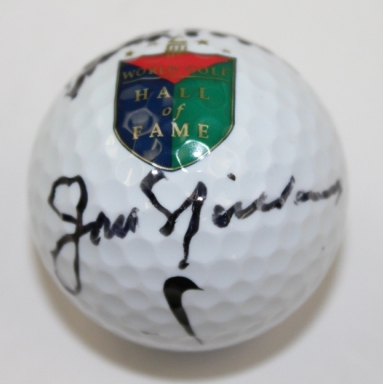Jack Nicklaus & Arnold Palmer Dual Signed Hall of Fame Logo Golf Ball PSA #V10487