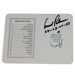 Arnold Palmer Signed Augusta National Scorecard with Years Won PSA/DNA #G31294