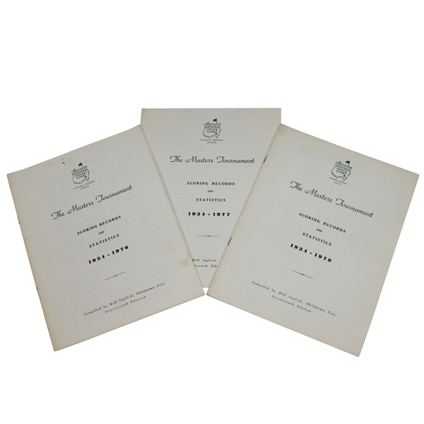 Lot of 3 Masters Tournament 'Scoring Records & Statistics' Booklets - 1976-77, & 1979