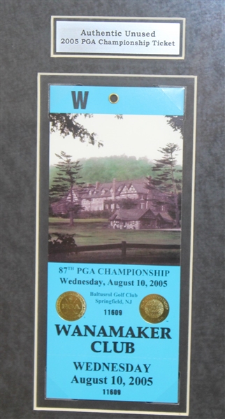 Phil Mickelson 2005 PGA Championship at Baltusrol Display with Ticket & Photo - Framed