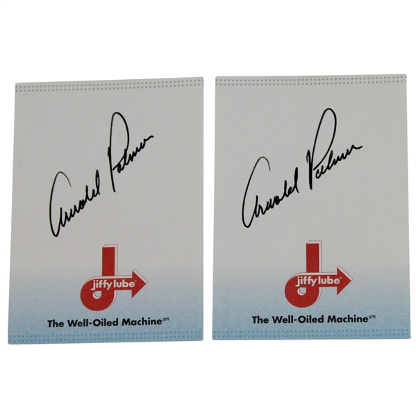 Lot of Two Arnold Palmer Signed Jiffy Lube Stickers JSA ALOA