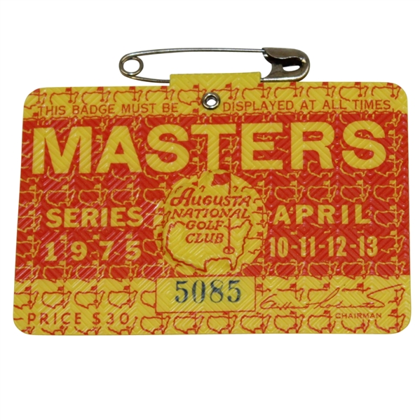 1975 Masters Badge #5085 - Nicklaus Victory