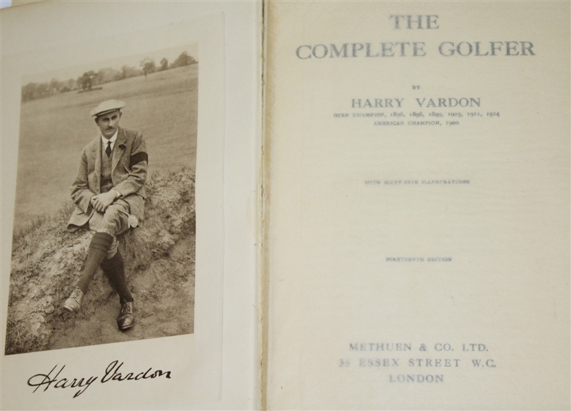 Harry Vardon Signed with Long Inscription 'The Complete Golfer' Book JSA ALOA