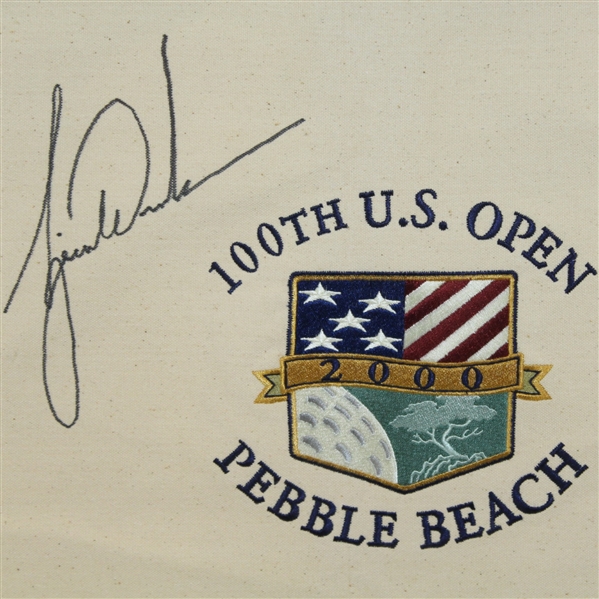Tiger Woods Signed 2000 US Open Embroidered Canvas Flag JSA ALOA