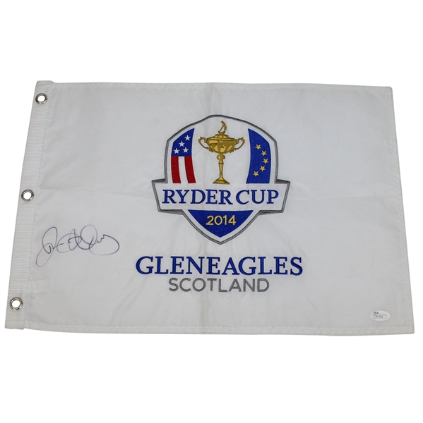 Rory McIlroy Signed 2014 Ryder Cup Embroidered White Flag JSA #P37994