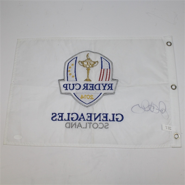 Rory McIlroy Signed 2014 Ryder Cup Embroidered White Flag JSA #P37994