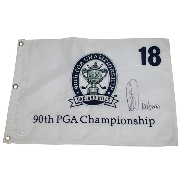 Lee Trevino Signed 2008 PGA Championship Embroidered White Flag JSA #N52338