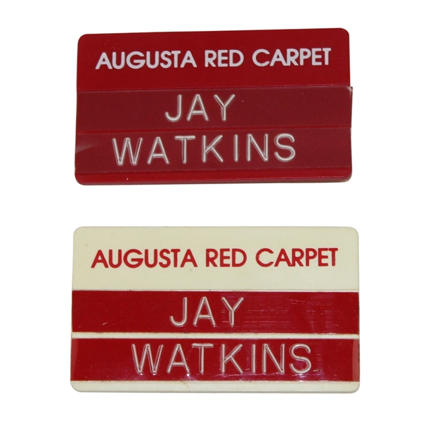 Lot of Two 'Augusta Red Carpet' Badges Issued to Jay Watkins - Seldom Seen