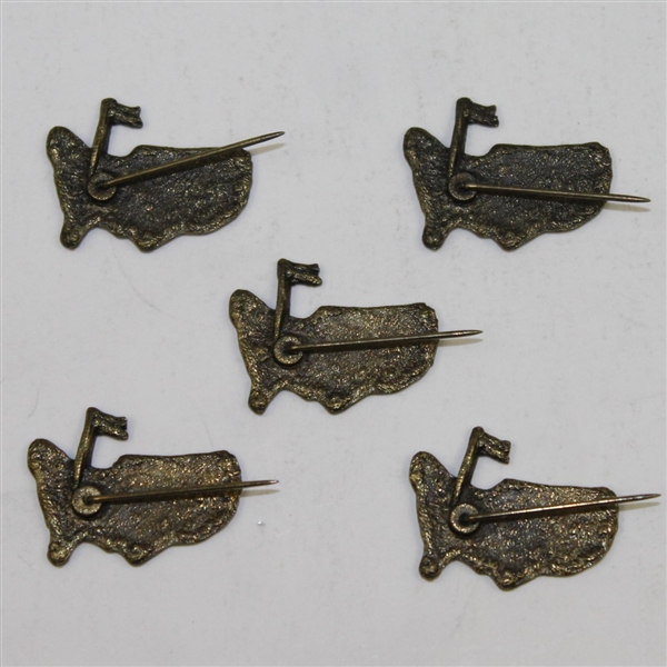 Lot of Five Masters Prototype Undated Lapel Pins - Discarded by Augusta National