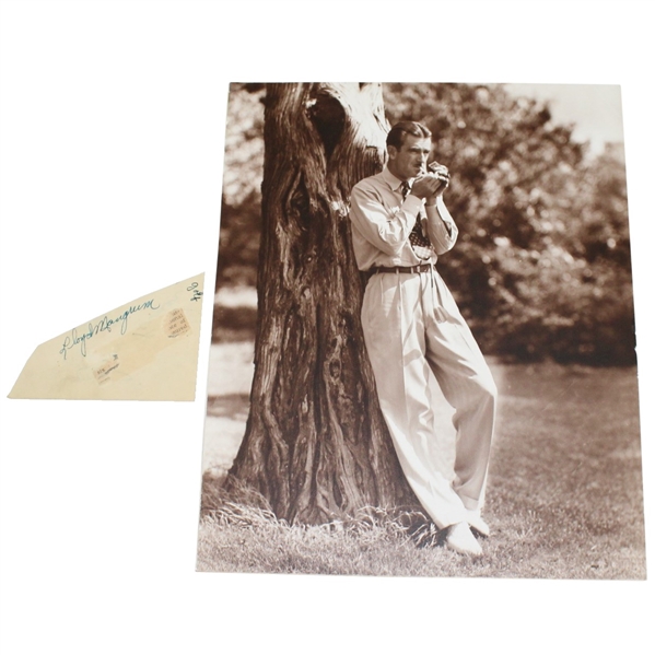 Lloyd Mangrum Vintage Signed Cut with Mounted Photo JSA ALOA