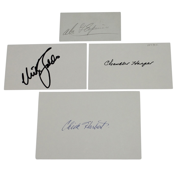 Lot of Four Vintage Cut Signatures - Faldo, Harper, Harbert, & Espinosa JSA ALOA