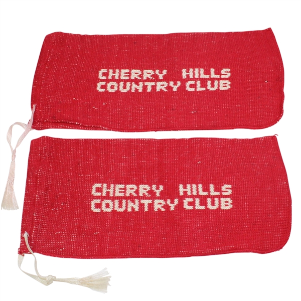 Lot of Two Cherry Hills Country Club Classic Red and White Shoe Bags