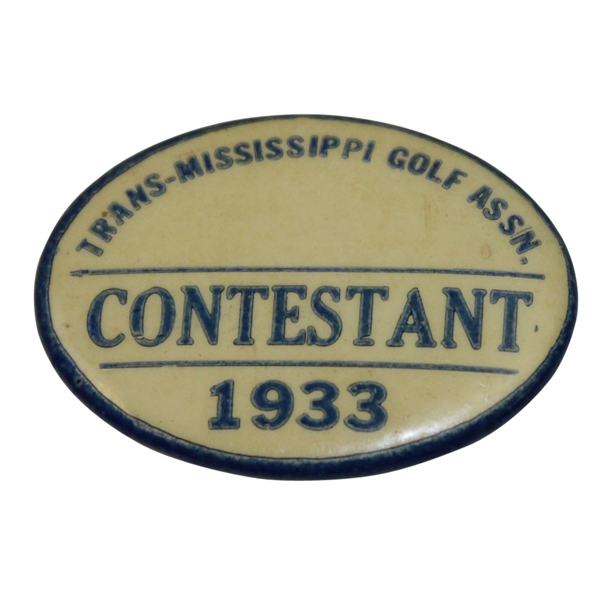 1933 Trans-Mississippi Golf Association Contestant Badge