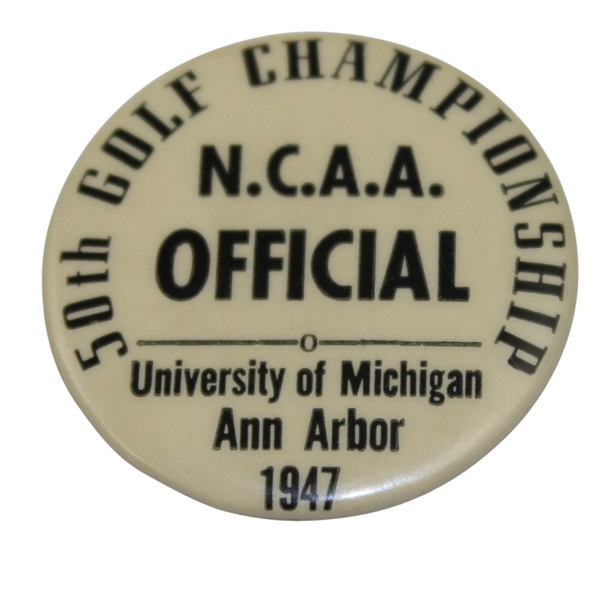 1947 NCAA Golf Championships Officials Badge - Ann Arbor