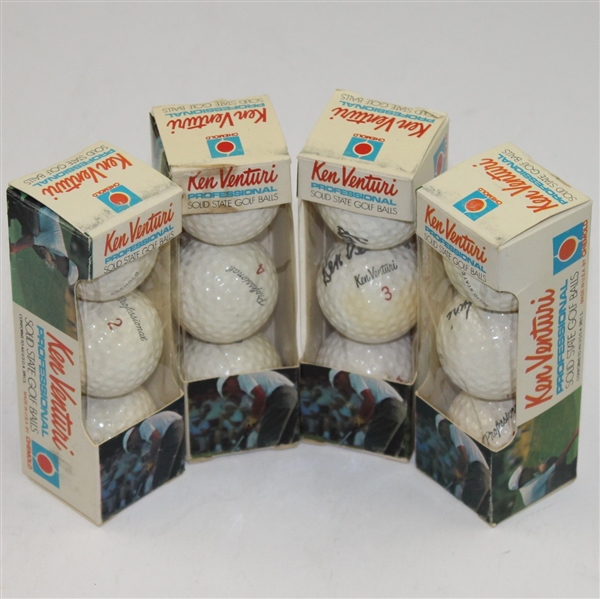 Dozen Signed Ken Venturi 'Professional' Golf Balls with Signed Box JSA ALOA