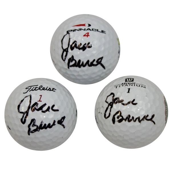 Lot of Three Jack Burke Signed Logo Golf Balls JSA ALOA