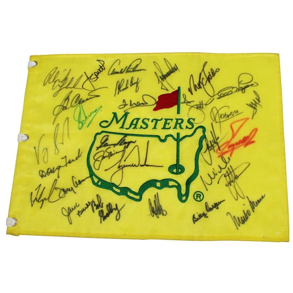 MASTERS CHAMPS FLAG - Undated Signed by 29 Champions PSA/DNA #P12176